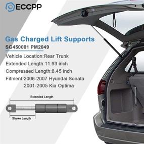 img 3 attached to 🚗 ECCPP Rear Trunk Lift Supports Struts Rods Shocks for Hyundai Sonata 2006-2007 and Kia Optima 2001-2005 (2pcs)