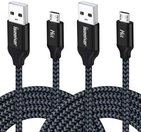 img 4 attached to 🔌 iSeekerKit High-Speed 15ft Extra Long Braided Micro USB Charging Cords [2Pack] for Android/Windows/PS4 Controller/Samsung Galaxy s7 s6 Plus and More - Black