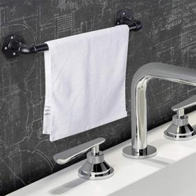 img 1 attached to 🛀 Elibbren 18 Inch Industrial Pipe Towel Bar, Bathroom Hardware Accessory - Wall Mount Bath Towel Rack Holder, 1 Pack