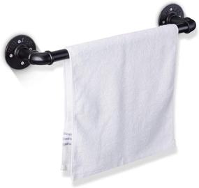 img 4 attached to 🛀 Elibbren 18 Inch Industrial Pipe Towel Bar, Bathroom Hardware Accessory - Wall Mount Bath Towel Rack Holder, 1 Pack