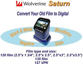 img 1 attached to 🔵 Wolverine F2D Saturn Digital Film & Slide Scanner - Convert 120 Medium Format, 127 Film, Microfiche, 35mm Negatives & Slides to Digital - 4.3" LCD, 16GB SD Card & HDMI Cable Included - Blue
