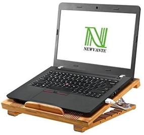 img 4 attached to Nnewvante Bamboo Laptop Stand Cooling Pad with 100% Cooling Fan - Enhance Laptop Performance and Comfort
