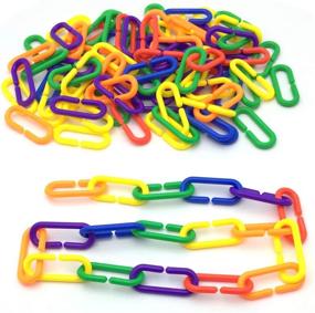 img 3 attached to 🌈 Colorful Rainbow C-Clips Hooks Chain Links – Perfect Children's Learning Toys & Small Pet Cage Toy