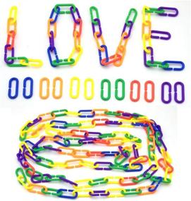img 2 attached to 🌈 Colorful Rainbow C-Clips Hooks Chain Links – Perfect Children's Learning Toys & Small Pet Cage Toy