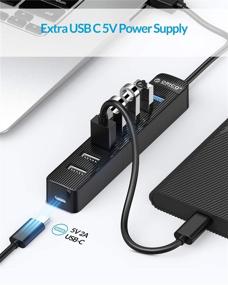 img 1 attached to 💻 ORICO 7 Port USB Hub: High-Speed USB 3.0 & 2.0 Data Hub with Power Supply for MacBook, iMac, Surface Pro, XPS, Laptop