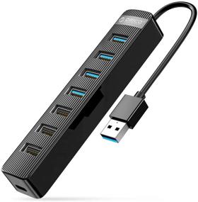 img 4 attached to 💻 ORICO 7 Port USB Hub: High-Speed USB 3.0 & 2.0 Data Hub with Power Supply for MacBook, iMac, Surface Pro, XPS, Laptop