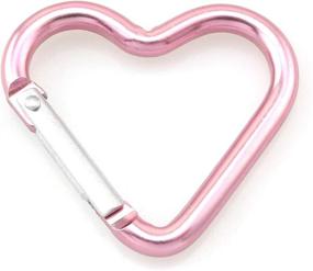 img 2 attached to 💗 Lind Kitchen 10pcs Heart-Shaped Aluminum Snap Hook Clip Key Holder, Keychain Clip - Light Pink