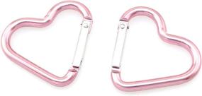 img 3 attached to 💗 Lind Kitchen 10pcs Heart-Shaped Aluminum Snap Hook Clip Key Holder, Keychain Clip - Light Pink