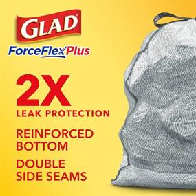 img 1 attached to 🗑️ Glad ForceFlexPlus 13 Gallon Tall Kitchen Drawstring Trash Bags, Lavender Scented, 45 Count (Package May Vary), Gray