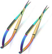 🧵 shynai 4.7 inch embroidery sewing scissor set - spring action, stainless steel cutting scissor for thread, eyebrow trimming - multi-color, pack of 2 logo