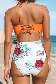 img 2 attached to CUPSHE Womens Floral Halter Swimsuit Women's Clothing and Swimsuits & Cover Ups