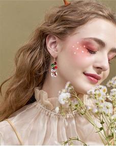 img 2 attached to 🎄 Dazzling Christmas Ornament Earrings: Hypoallergenic Jewelry for Girls, Beautifully Dangling