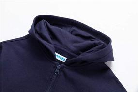 img 2 attached to UNACOO Unisex Brushed Fleece Long Shoulder Boys' Clothing and Fashion Hoodies & Sweatshirts