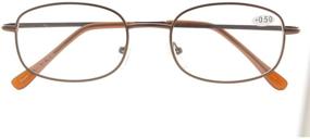 img 3 attached to 👓 Eyekepper Metal Frame Reading Glasses (Brown) 3 Pair Set with Spring Hinged Arms - Valupac Metal Readers +1.75 Power