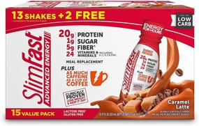 img 4 attached to ☕️ Fuel your day with SlimFast Advanced Energy High Protein Shake, Caramel Latte - Pack of 15