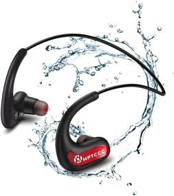 img 4 attached to 🎧 Ultimate IPX8 Waterproof Wireless Headphones for Swimming - 8GB Memory, Noise Cancelling Mic, Red