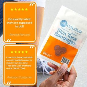 img 3 attached to Tru Colour - Spot Bandages: Brown Skin Tone Shade, Flexible Fabric Adhesive, 50 Count in Orange Bag