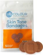 tru colour - spot bandages: brown skin tone shade, flexible fabric adhesive, 50 count in orange bag логотип