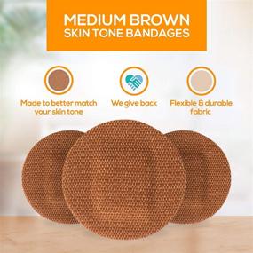 img 1 attached to Tru Colour - Spot Bandages: Brown Skin Tone Shade, Flexible Fabric Adhesive, 50 Count in Orange Bag