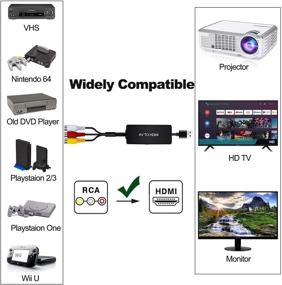 img 2 attached to 📺 Enhance Your Home Entertainment with RCA to HDMI Converter Adapter | Dingsun 3RCA/CVBS/AV/Composite to HDMI | Connect PS2/PS3, N64, STB, Xbox, VHS, VCR, Old DVD Blu-ray Players to HDMI TV | Female RCA Compatible