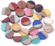 📿 airssory 50 pcs vintage wood resin charms without hole for jewelry diy - 10mm logo