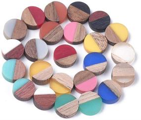 img 4 attached to 📿 Airssory 50 Pcs Vintage Wood Resin Charms without Hole for Jewelry DIY - 10mm