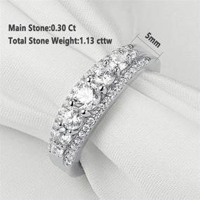 img 2 attached to 💍 Newshe Eternity Ring: Sparkling 1.13ct Wedding Band for Women in 925 Sterling Silver, Sizes 4-13