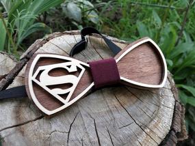 img 1 attached to Wooden Bow Tie Holiday SuperMan