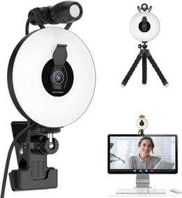 img 4 attached to 📹 ACNCTP 1080P Webcam: Pro Microphone, AutoFocus & Ring Light | Perfect for Recording, Streaming, Gaming & Conferencing!