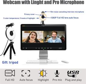 img 3 attached to 📹 ACNCTP 1080P Webcam: Pro Microphone, AutoFocus & Ring Light | Perfect for Recording, Streaming, Gaming & Conferencing!