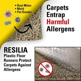 img 2 attached to 🚫 Clear Plastic Resilia Floor Protector - Easy-to-Clean Mat for Deep Pile Carpet, Ideal for Hallway, Living or Dining Rooms, 27 Inches x 6 Feet