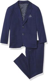 img 4 attached to Stylish and Sleek: Isaac Mizrahi Boys' Slim Fit Check Suit - Sophisticated Fashion for Young Gents