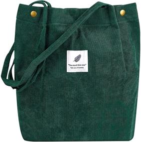img 4 attached to Grocery Shoulder Corduroy Shopping Handbags Storage & Organization in Kitchen Storage & Organization