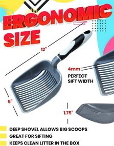 img 2 attached to 💩 iPrimio Sifter with Deep Shovel Litter Scoop - Engineered by Cat Owners - Tough ABS Plastic Scoop, Scooper. Durable Handle. Patented.