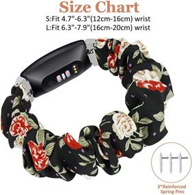 img 3 attached to VEAQEE Scrunchie Bands Compatible With Inspire 2/Inspire HR Bands Special Edition Women Girl Elastic Stretch Fabric Strap Pattern Printed Scrunchy Replacement Bracelet Wristband Accessories… Wellness & Relaxation in App-Enabled Activity Trackers