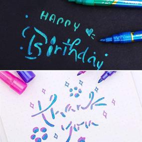 img 1 attached to 🖌️ Super Glitter Marker Set: 0.7 mm Tip Glitter Pens for Vibrant Coloring, Drawing, Crafting & More – Perfect for Kids & Children’s Birthday Cards!