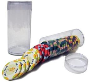 img 2 attached to 💰 10-Piece Pack of Brybelly Clear Plastic Poker Chip Tubes - Holds 25 Standard Chips Per Tube