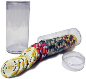 img 1 attached to 💰 10-Piece Pack of Brybelly Clear Plastic Poker Chip Tubes - Holds 25 Standard Chips Per Tube