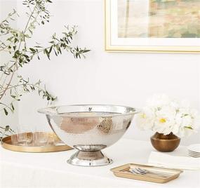 img 1 attached to Elegance Hammered Punch Bowl: Stunning 15 Inch Centerpiece for Elegant Celebrations