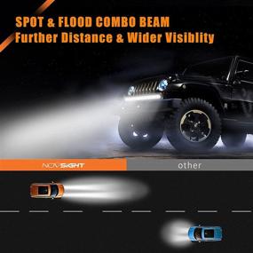 img 2 attached to 🔆 NOVSIGHT 23-Inch Triple Row LED Light Bar: 480W, 48000LM Super Bright Flood Spot Combo | Off Road Driving Light for Jeep ATV UTV Boat Trucks with Wiring Harness Kit | 2-Year Warranty