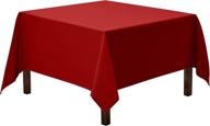 🔴 red square tablecloth - 70 x 70 inch - washable polyester table cloth for square or round tables - ideal for buffet table, parties, holiday dinner, wedding & more - by gee di moda логотип