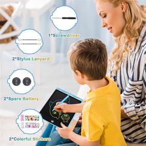 img 2 attached to 2 Pack LCD Writing Tablet: Erasable Drawing Doodle Pad for Kids & Adults, 8.5IN, Blue+Pink