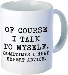 img 3 attached to 🗣️ Aviento Funny Coffee Mug - Of Course I Talk to Myself, Seeking Expert Advice - 11 oz / 490 g Ultra White AAA