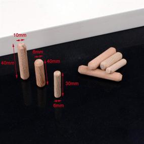 img 3 attached to 🔩 Hub's Gadget 300pcs Wooden Dowel Pins | Kiln Dried L Fluted, Beveled Ends | Tapered for Easy Insertion | Straight Grooved Pins for Furniture, Doors, and Art Projects | 1/4", 5/16", 3/8" Sizes