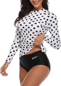 img 1 attached to 👙 Daci Women's Rash Guard Swimsuit: Long Sleeve Zipper Bathing Suit with Built-in Bra, UPF 50 Protection