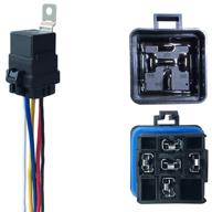 high-performance 1 pack 40/30 amp 12 v dc waterproof relay and harness - heavy duty 12 awg tinned copper wires, 5-pin spdt bosch style automotive relay logo