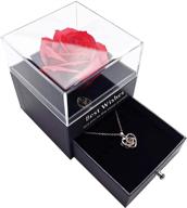 🌹 enchanting handmade preserved rose gift box: forever rose and love you necklace in 100 languages - perfect anniversary, valentine's, mother's day, and christmas gift for girlfriend, mother, wife logo