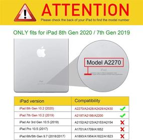 img 3 attached to Чехол CaseBot для iPad 8-го поколения 2020 года / 7-го поколения 2019 года - 10,2 дюйма с защитным экраном, [360° вращающаяся подставка], ударопрочный чехол с ремешком на плечо, держателем для карандаша - синий