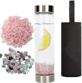 img 4 attached to 🌸 FZBHRO Rose Quartz Water Bottle: Amplify Your Spiritual Energy with Natural Crystal Charging and Exquisite Design - Ideal Gift for Women, 19 OZ