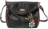chala dragonfly black crossbody handbag and wallet set for women logo
